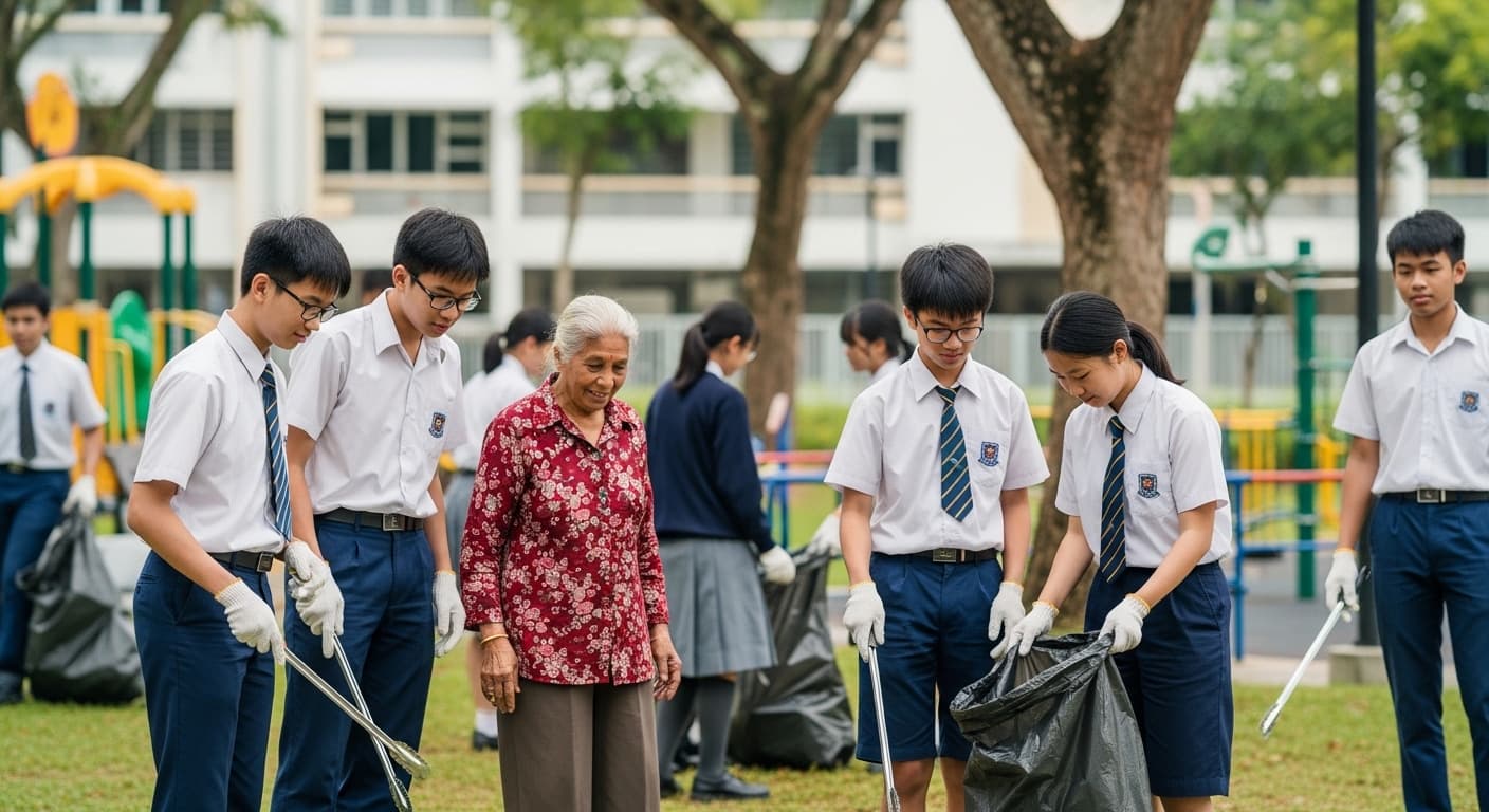 Photograph stimulus: Helping in the Community